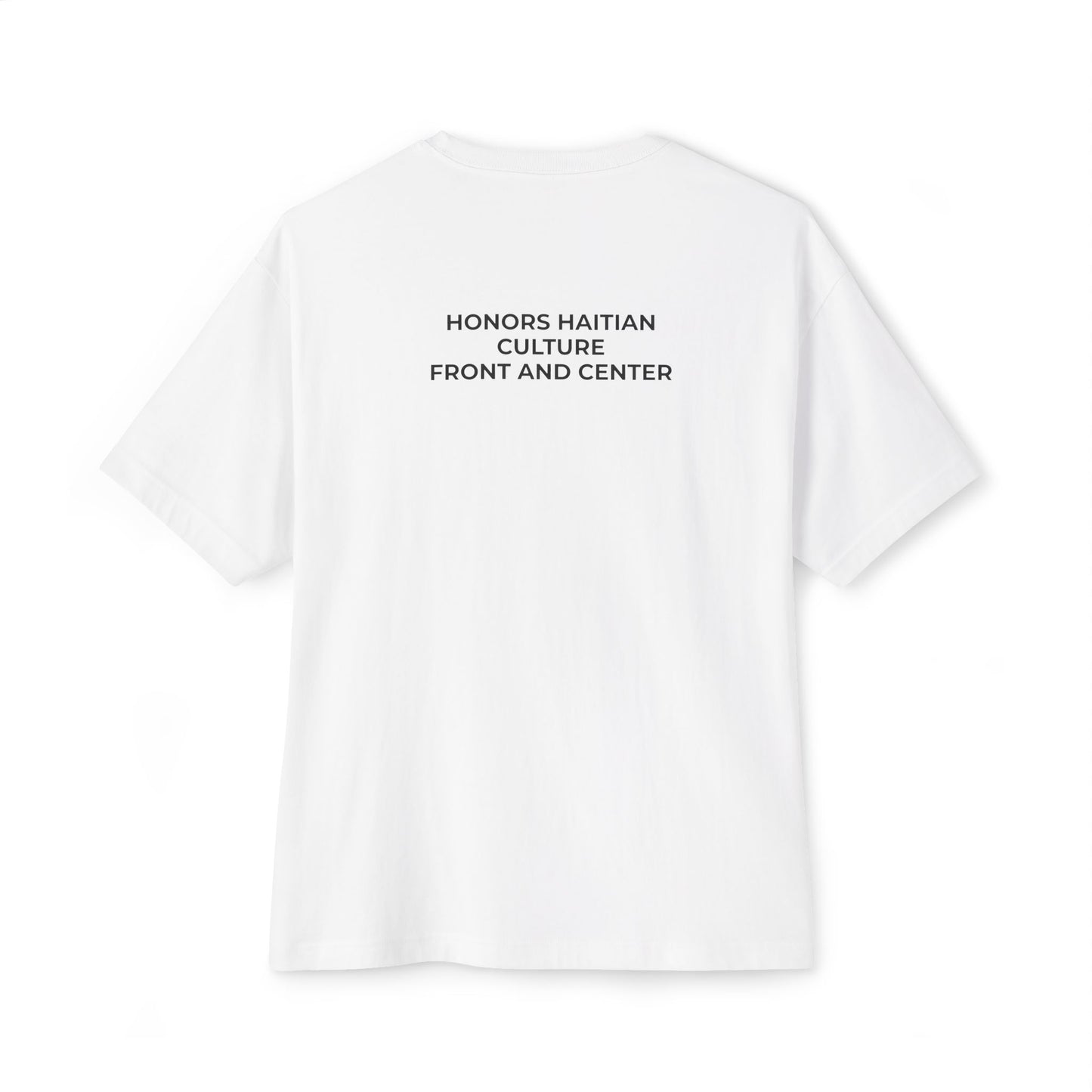 Honors Haitian Culture Boxy Tee — "I Elite, Konpa Fits Hearts" Graphic T-Shirt