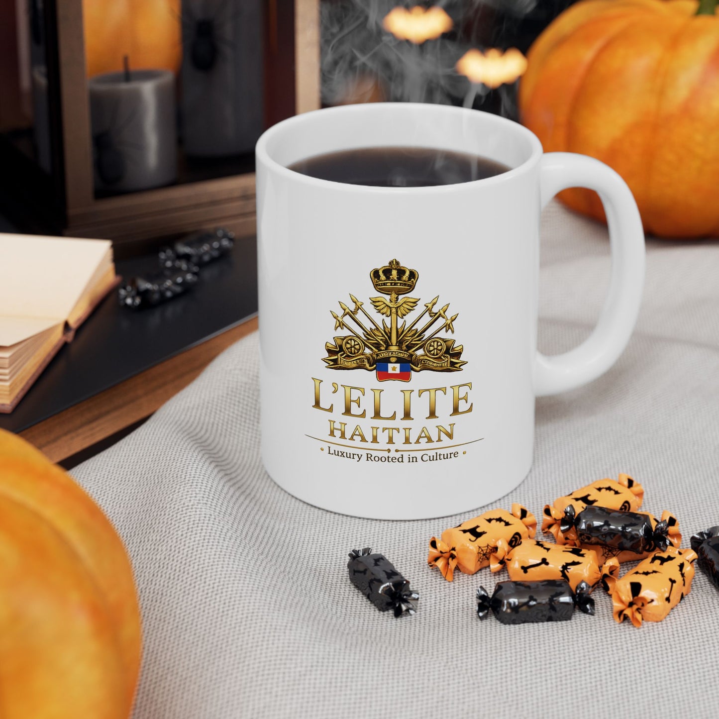 Inspirational Lion Crest Ceramic Mug – 'Live With Courage' Coffee Cup (11oz, 15oz)