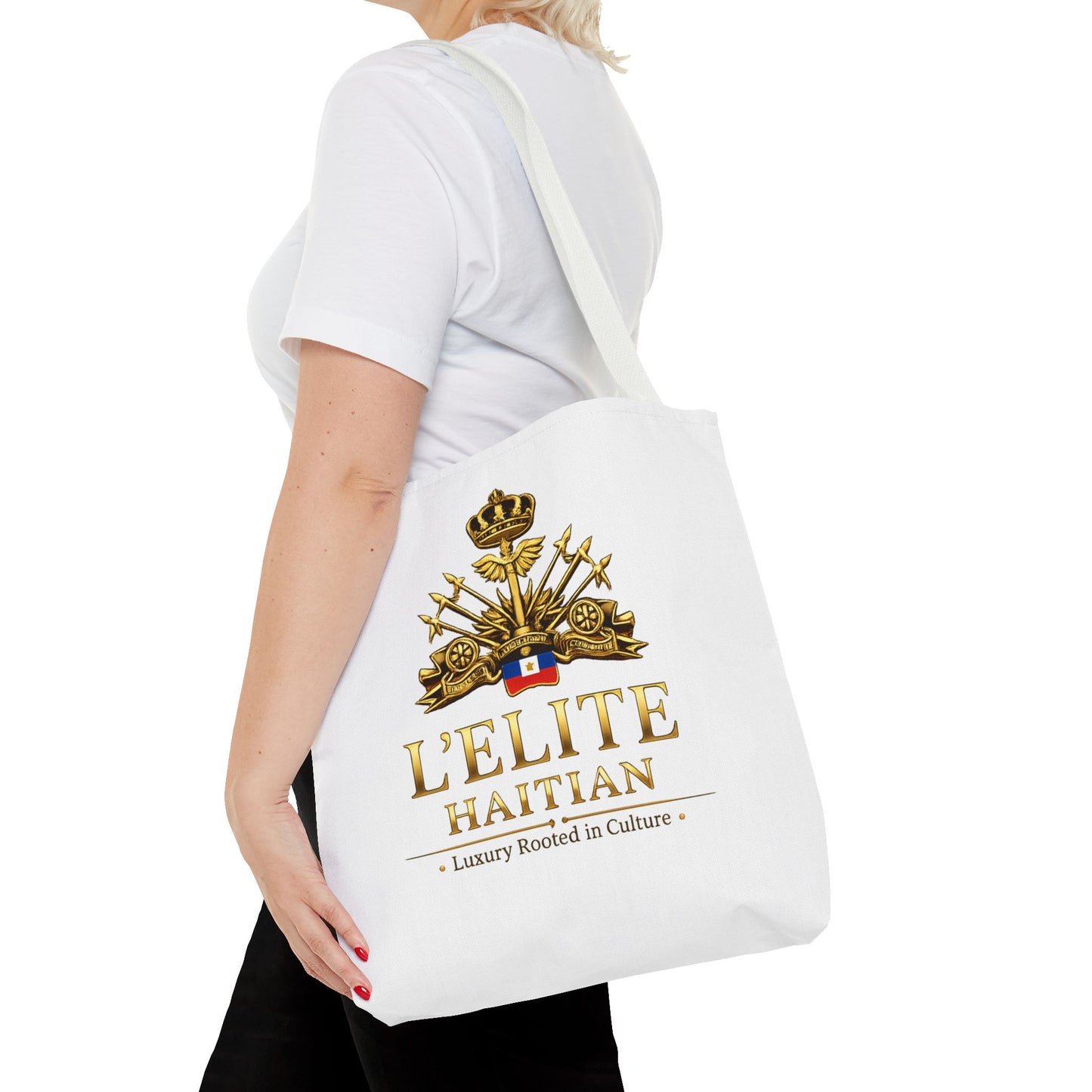 Haiti L'Elite Tote Bag — Luxury Haitian Crest AOP Tote
