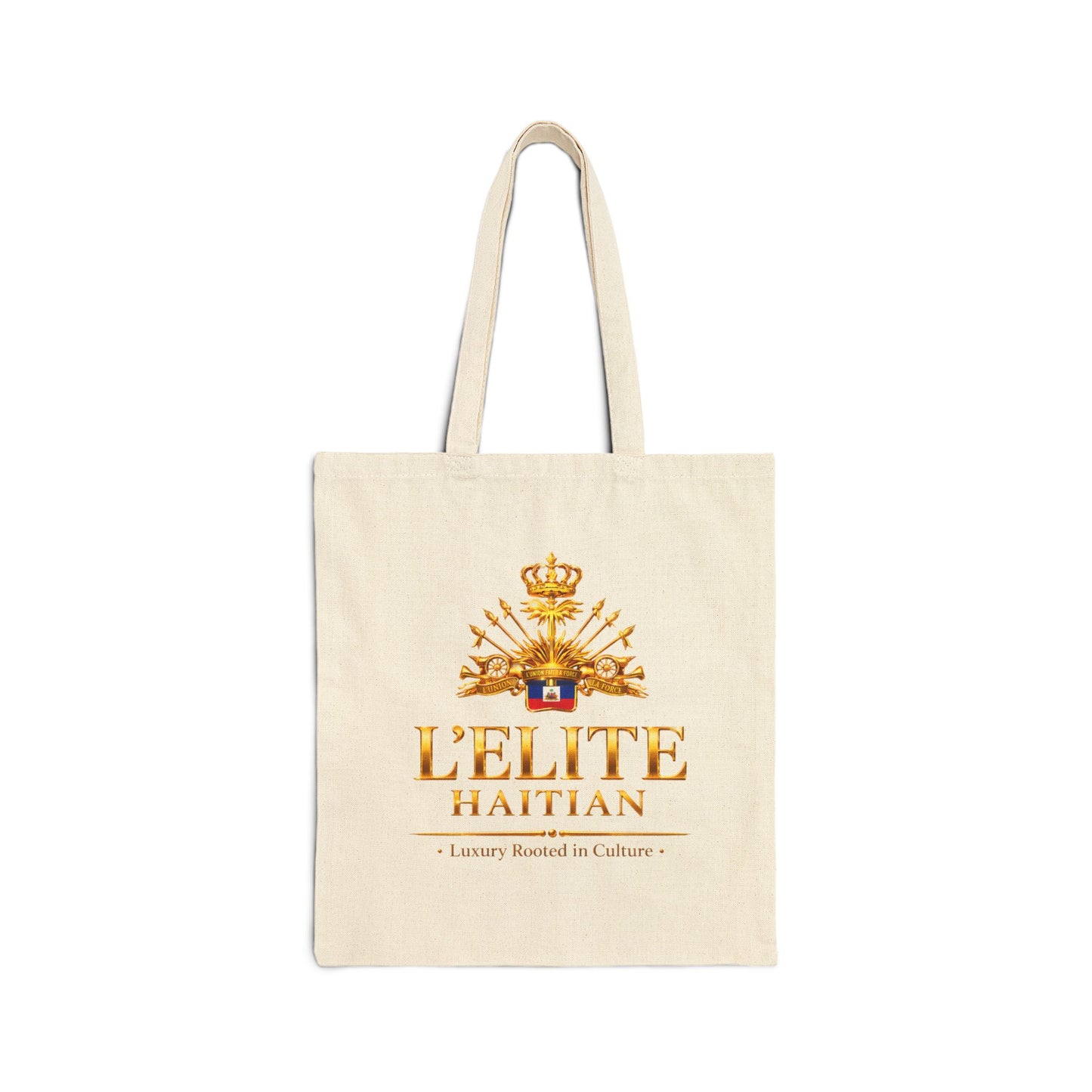Tote Bag — L'Elite Haitian Crest Canvas Tote ("Luxury Rooted in Culture")