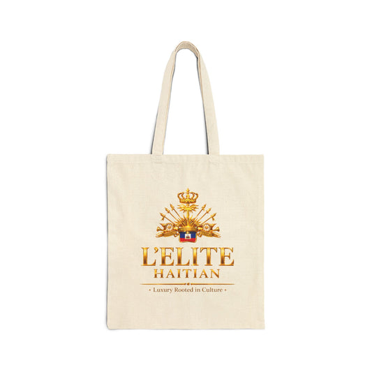 Tote Bag — L'Elite Haitian Crest Canvas Tote ("Luxury Rooted in Culture")