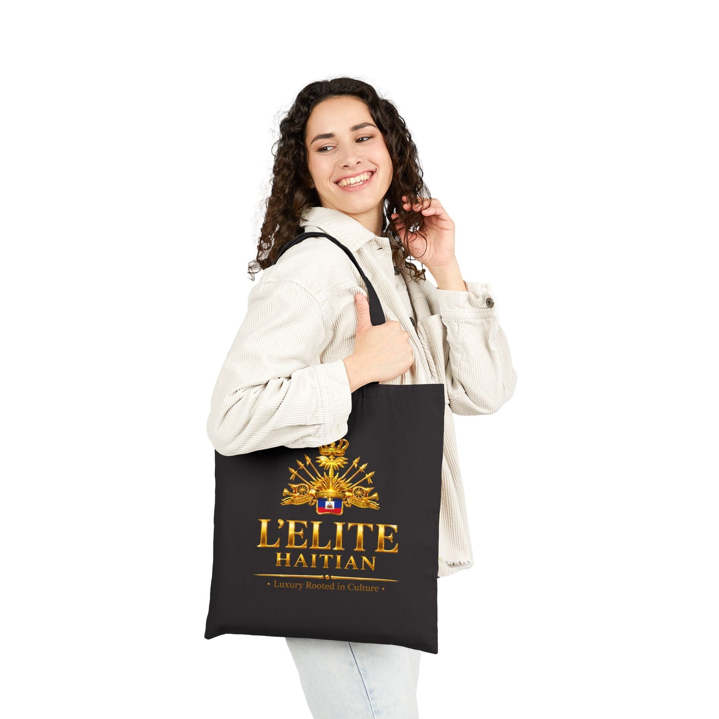 Tote Bag — L'Elite Haitian Crest Canvas Tote ("Luxury Rooted in Culture")
