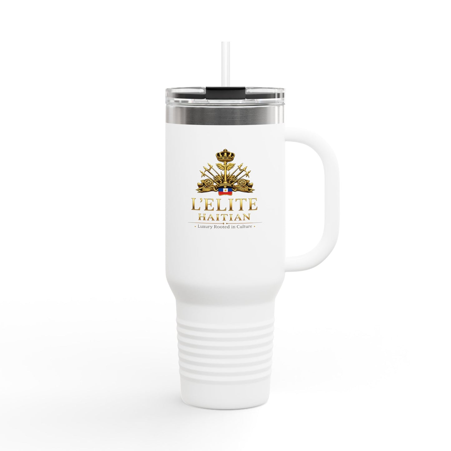 40oz Insulated Travel Mug — 'L'Elite Haitian' Crest Stainless Tumbler